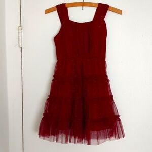 Speechless Girls Sleeveless Glittery Fit + Flare Burgundy Dress Size 7
